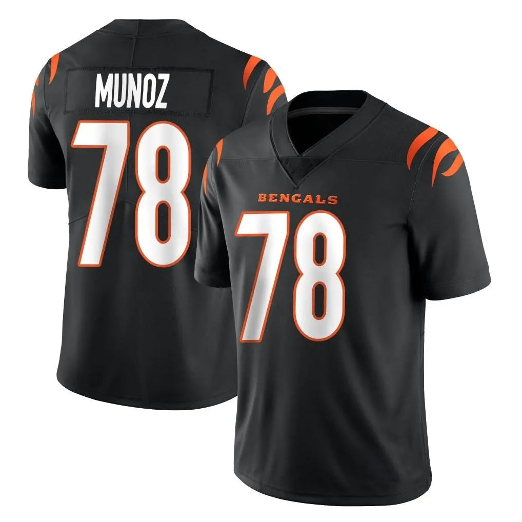 C.Bengals #78 Anthony Munoz Player Black Vapor Untouchable Limited Home Game Edoa Stitched Jerseys