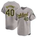 Athletics #40 Luis Severino Player Gray Road Limited Home Game Edoa Stitched Jerseys