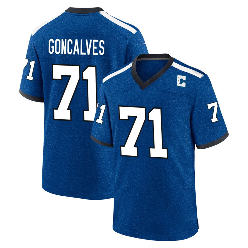 IN.Colts #71 Matt Goncalves Player Royal Alternate Indiana Nights Home Game Edoa Stitched Jerseys