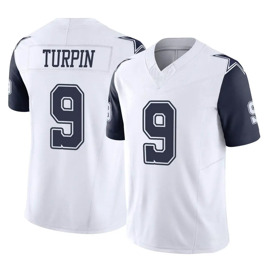D.Cowboys #9 KaVontae Turpin Player White-Navy Limited Vapor F.U.S.E. Home Game Edoa Stitched Jerseys