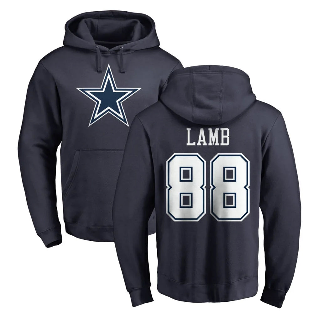 D.Cowboys #88 CeeDee Lamb Player Navy Pullover Hoodies Limited Edoa Stitched Jerseys
