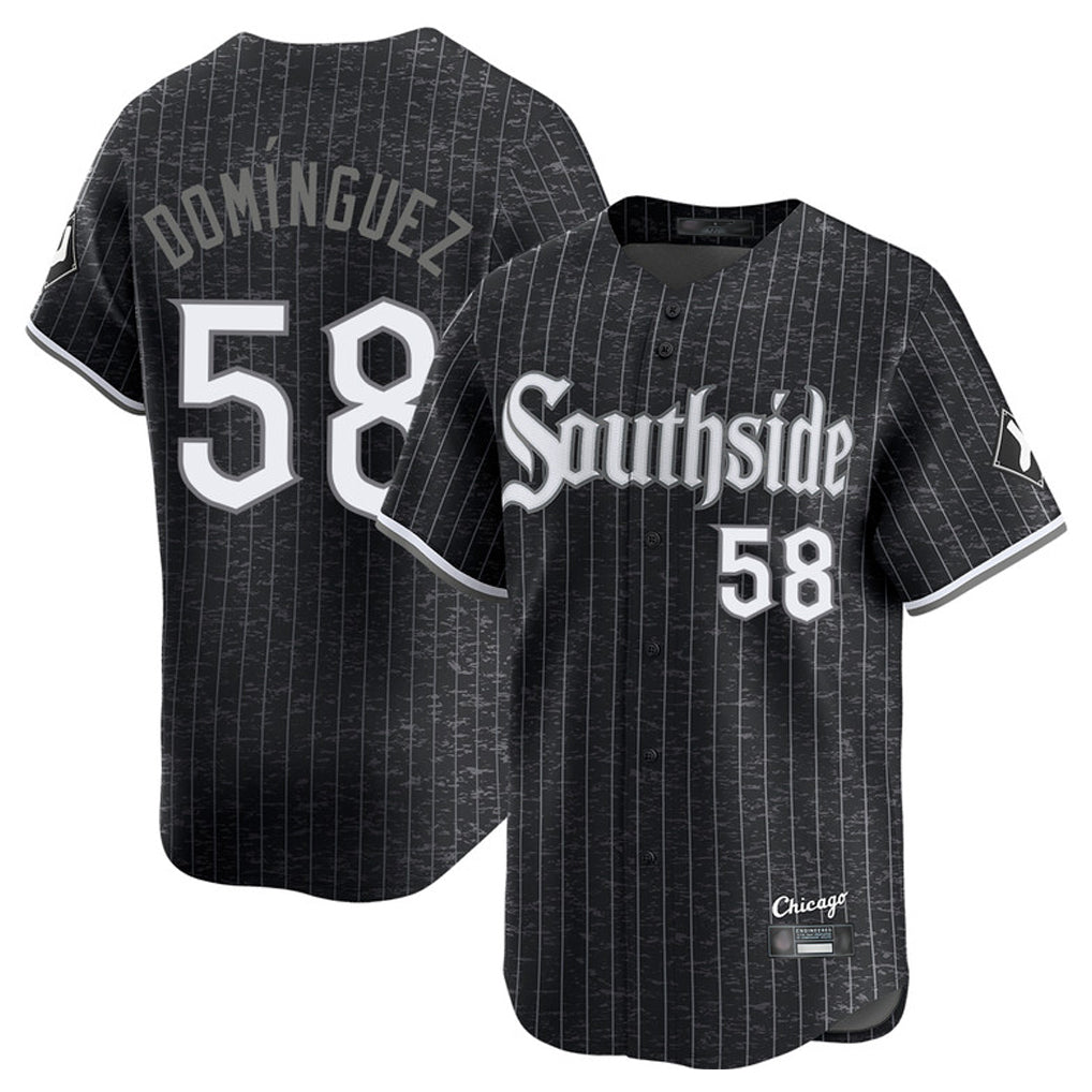 C.White Sox #58 Seranthony Dom¨ªnguez Player Black City Connect Limited Home Edoa Stitched Jerseys