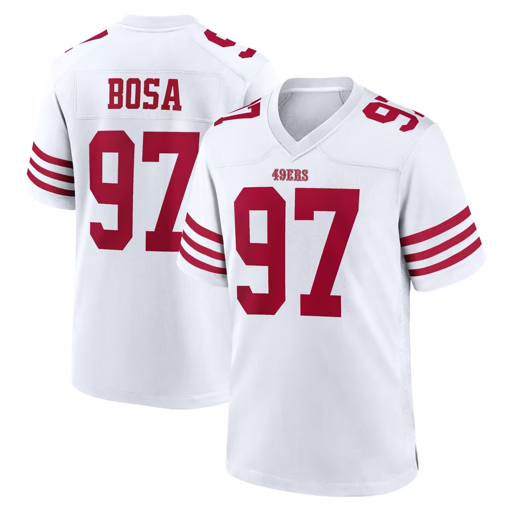 SF.49ers #97 Nick Bosa Player White Game Home Edoa Stitched Jerseys