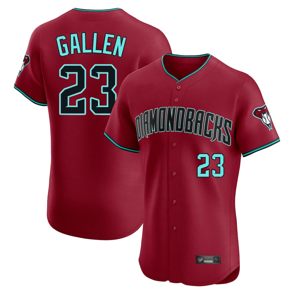 A.Diamondbacks #23 Zac Gallen Player Red Limited Elite Home Game Edoa Stitched Jerseys