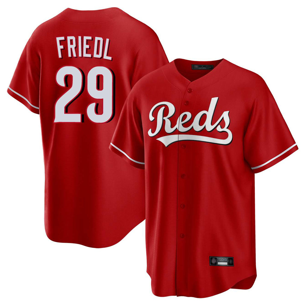 C.Reds #29 TJ Friedl Player Red Home Game Edoa Stitched Jerseys