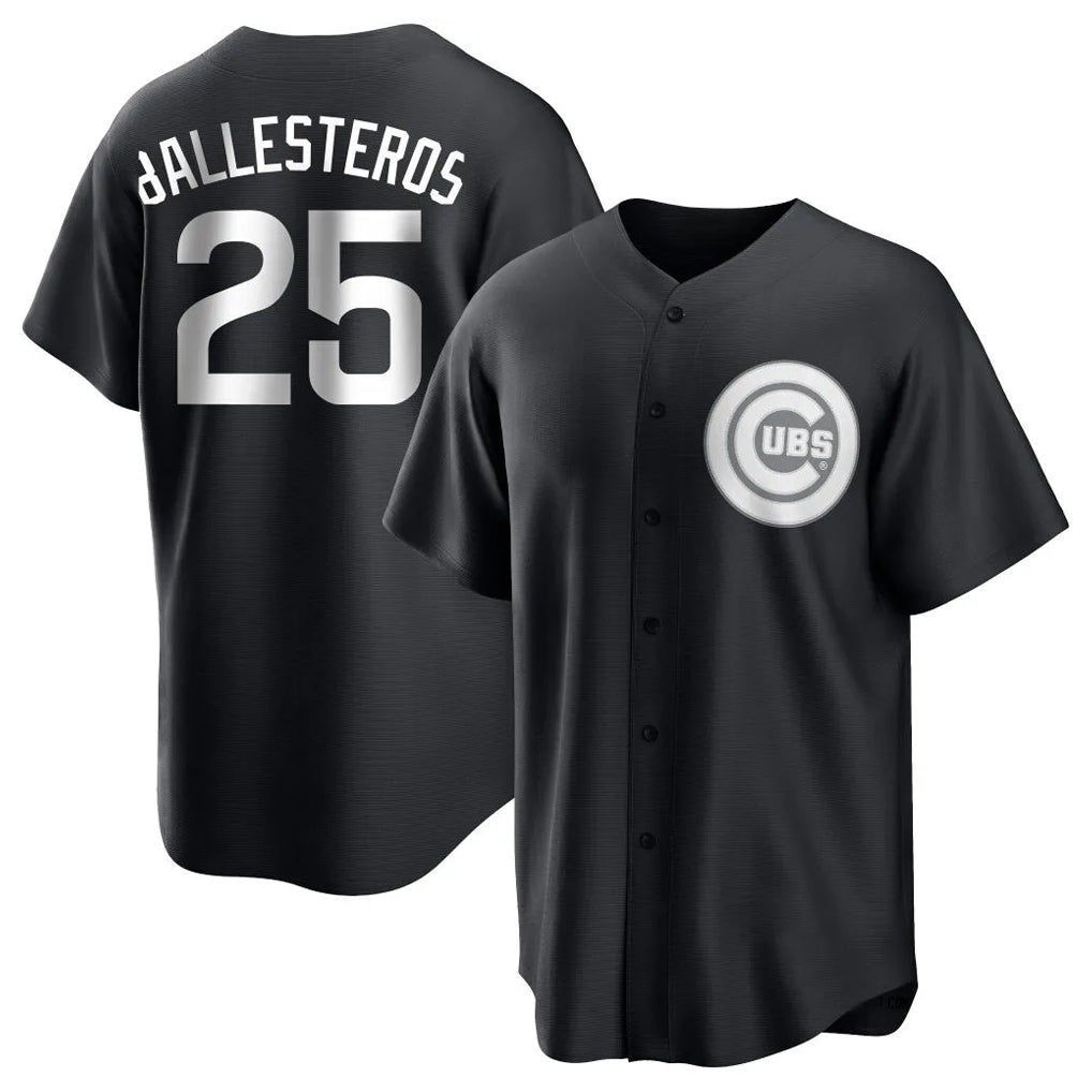 C.Cubs #25 Mois¨¦s Ballesteros Player Black Game Edoa Stitched Jerseys
