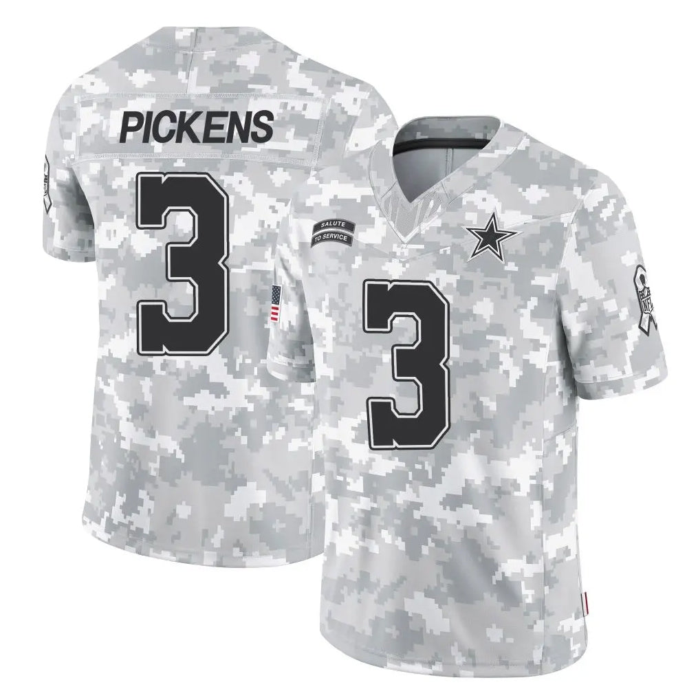 D.Cowboys #3 George Pickens Player Arctic Camo Salute to Service Limited Home Game Edoa Stitched Jerseys