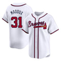 A.Braves #31 Greg Maddux Player White Limited Home Game Edoa Stitched Jerseys