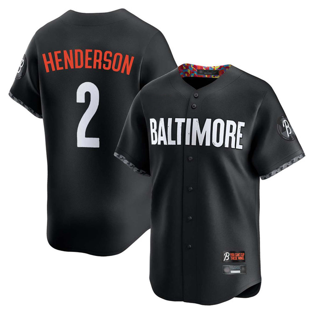 B.Orioles #2 Gunnar Henderson Player Black City Connect Limited Home Game Edoa Stitched Jerseys