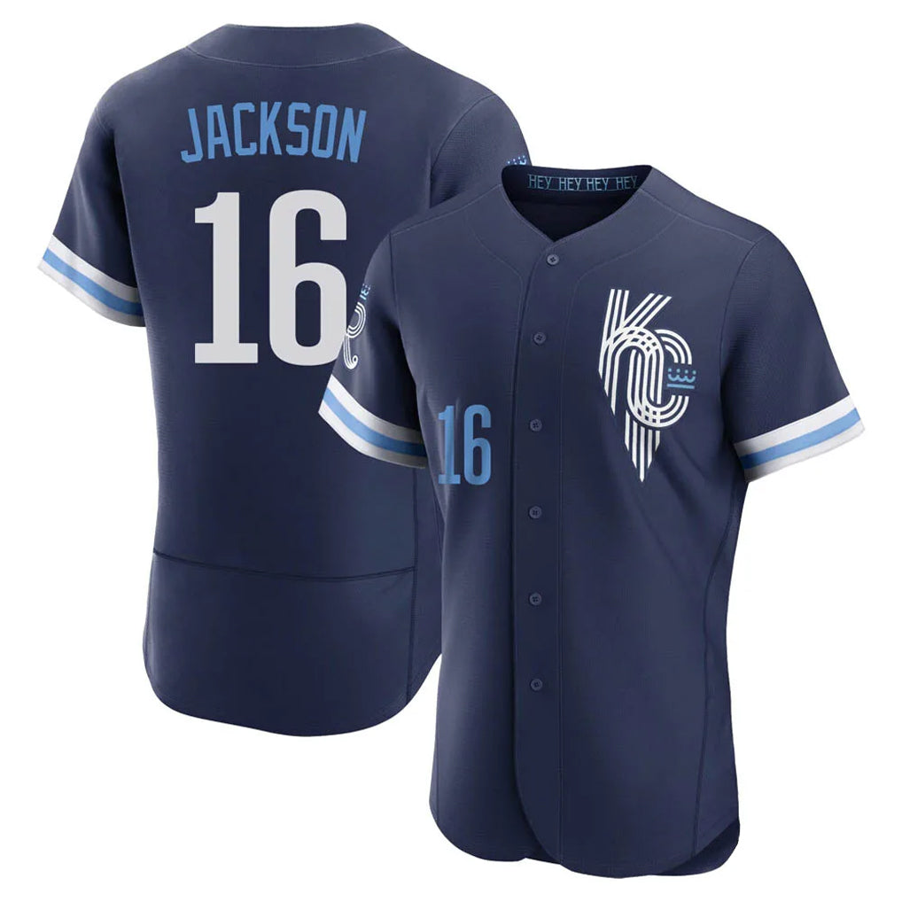 KC.Royals #16 Bo Jackson Player Navy City Connect Limited Elite Home Edoa Stitched Jerseys