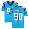 C.Panthers #90 Julius Peppers Player Blue Mitchell & Ness Legacy Replica Edoa Stitched Jerseys