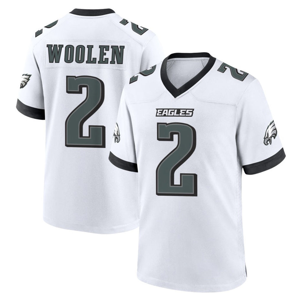 P.Eagles #2 Riq Woolen Player White Game Home Edoa Stitched Jerseys