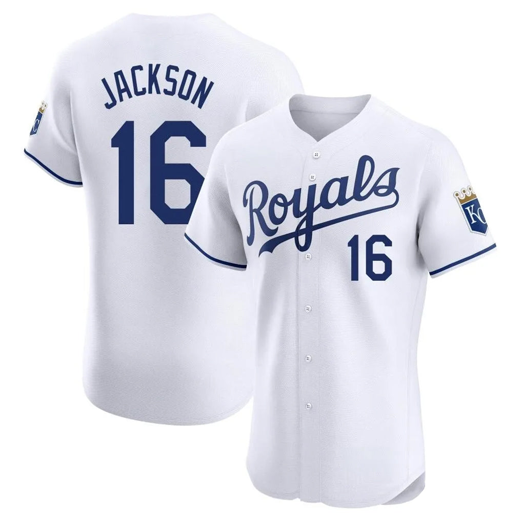KC.Royals #16 Bo Jackson Player White Alt Limited Elite Home Edoa Stitched Jerseys