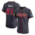 A.Braves #51 Chris Sale Player Navy 2025 Speedway Classic Limited Elite Home Game Edoa Stitched Jerseys
