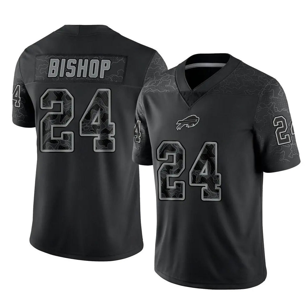 B.Bills #24 Cole Bishop Player Black RFLCTV Limited Edoa Stitched Jerseys
