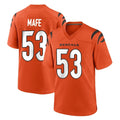 C.Bengals #53 Boye Mafe Player Orange Home Game Edoa Stitched Jerseys