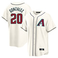 A.Diamondbacks #20 Luis Gonzalez Player Cream Home Game Edoa Stitched Jerseys