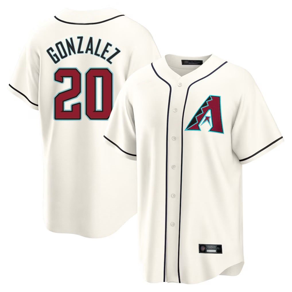 A.Diamondbacks #20 Luis Gonzalez Player Cream Home Game Edoa Stitched Jerseys