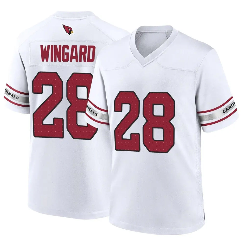 A.Cardinals #28 Andrew Wingard Player White Home Game Edoa Stitched Jerseys