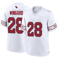 A.Cardinals #28 Andrew Wingard Player White Home Game Edoa Stitched Jerseys