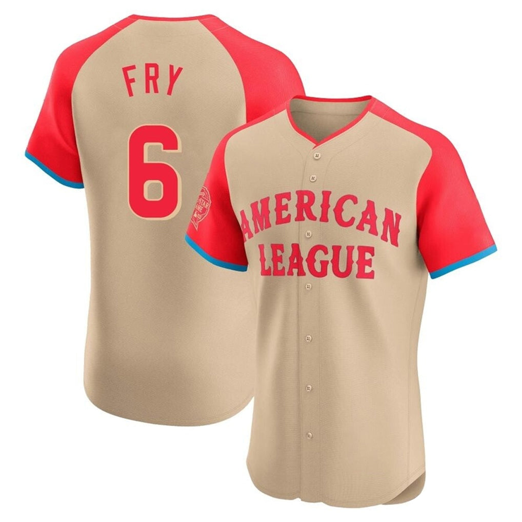 C.Guardians #6 David Fry Player Cream American League All-Star Limited Elite Home Edoa Stitched Jerseys