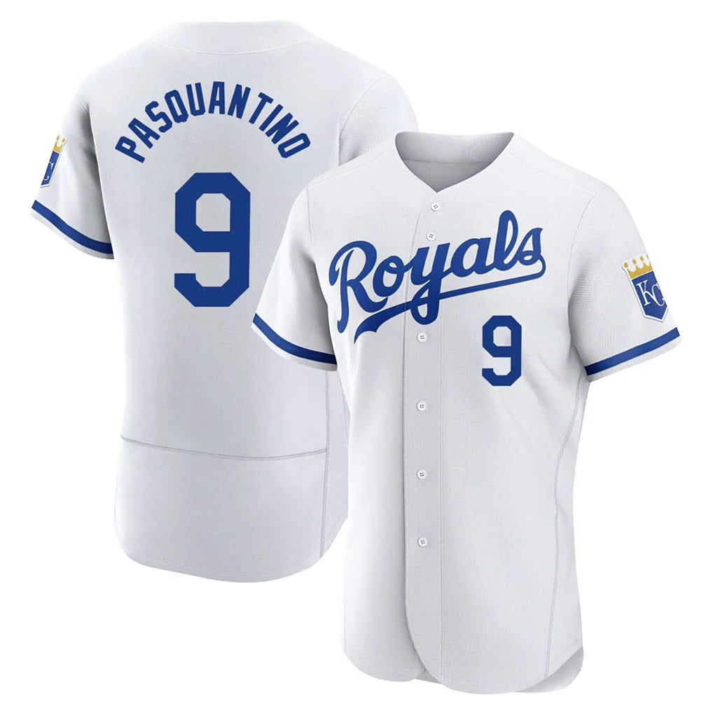 KC.Royals #9 Vinnie Pasquantino Player White Limited Elite Home Game Edoa Stitched Jerseys