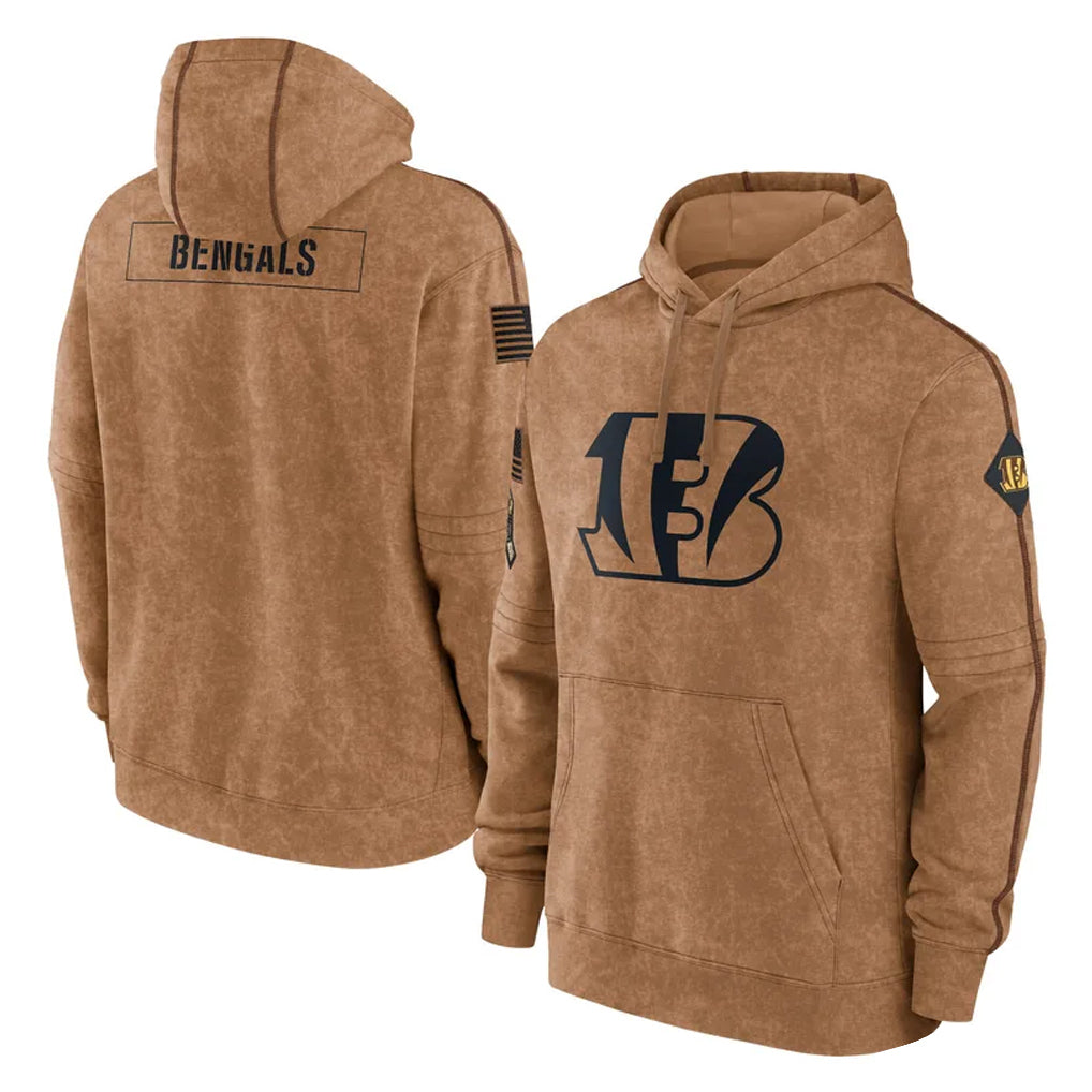 C.Bengals ## Bengals Blank Player Brown Salute to Service Pullover Hoodie Limited Edoa Stitched Jerseys