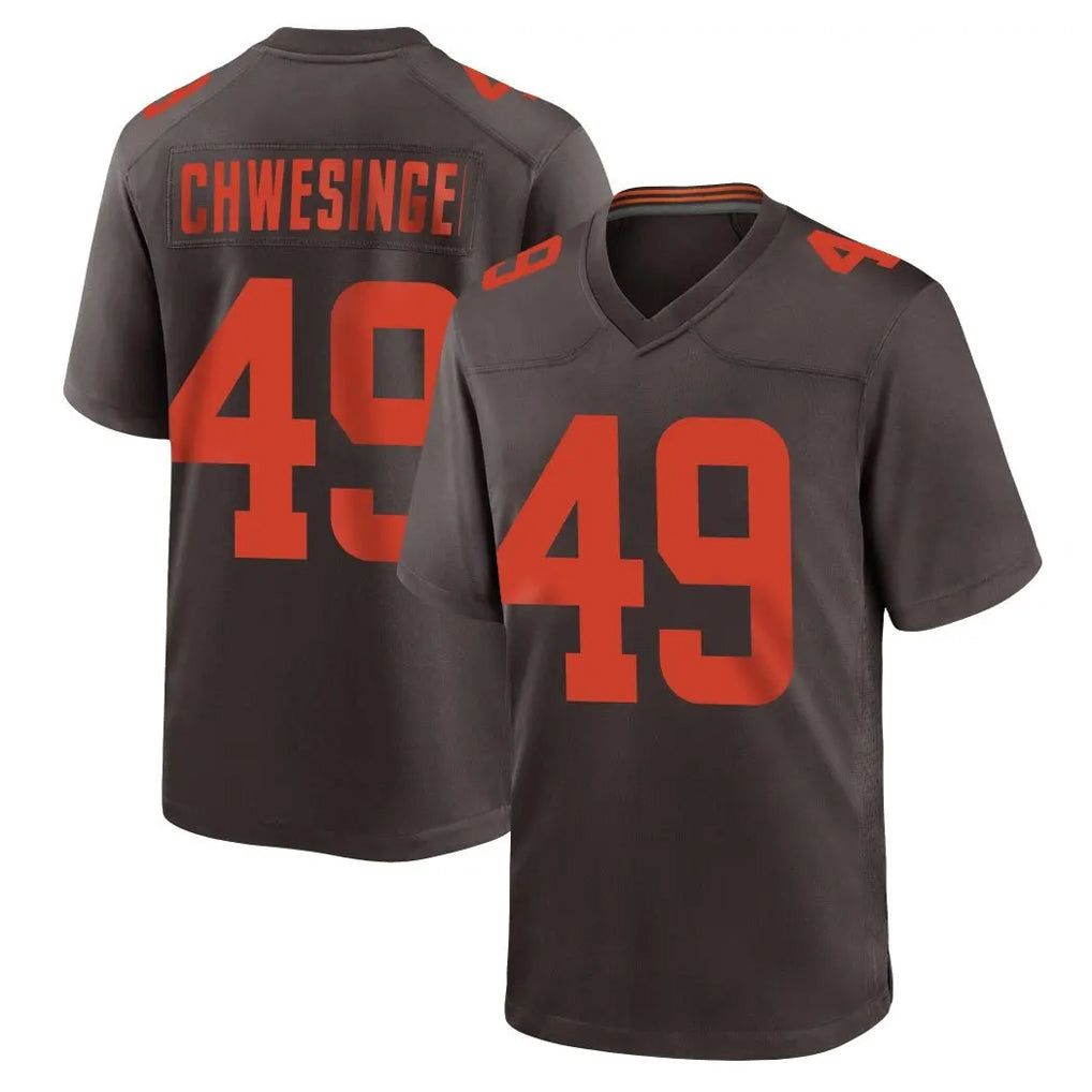 C.Browns #49 Carson Schwesinger Player Brown Alternate Home Game Edoa Stitched Jerseys