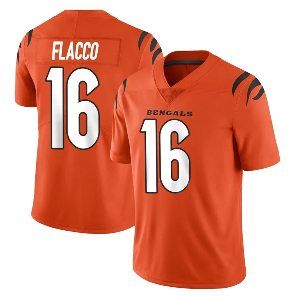 C.Bengals #16 Joe Flacco Player Orange Vapor Untouchable Limited Home Game Edoa Stitched Jerseys