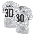 C.Bengals #30 Chase Brown Player Arctic Camo Salute to Service Limited Edoa Stitched Jerseys