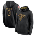 A.Falcons #3 Jessie Bates III Player Black Salute to Service Hoodies Edoa Stitched Jerseys