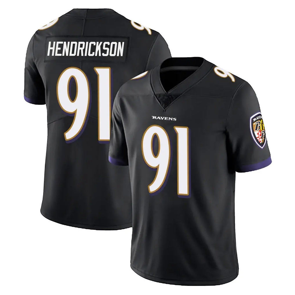 B.Ravens #91 Trey Hendrickson Player Black Vapor Untouchable Limited Home Edoa Stitched Jerseys