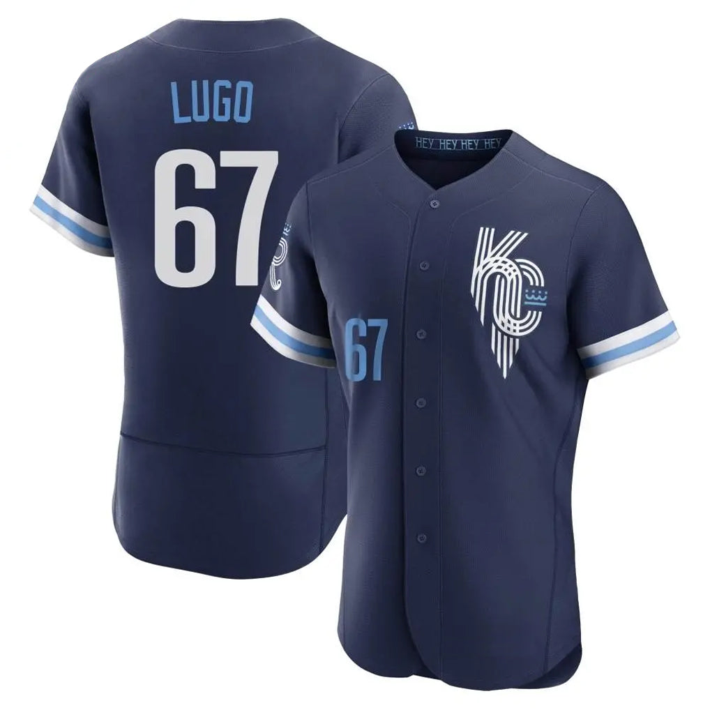 KC.Royals #67 Seth Lugo Player Navy City Connect Limited Elite Home Edoa Stitched Jerseys
