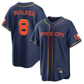 H.Astros #8 Christian Walker Player Navy City Connect Home Game Edoa Stitched Jerseys
