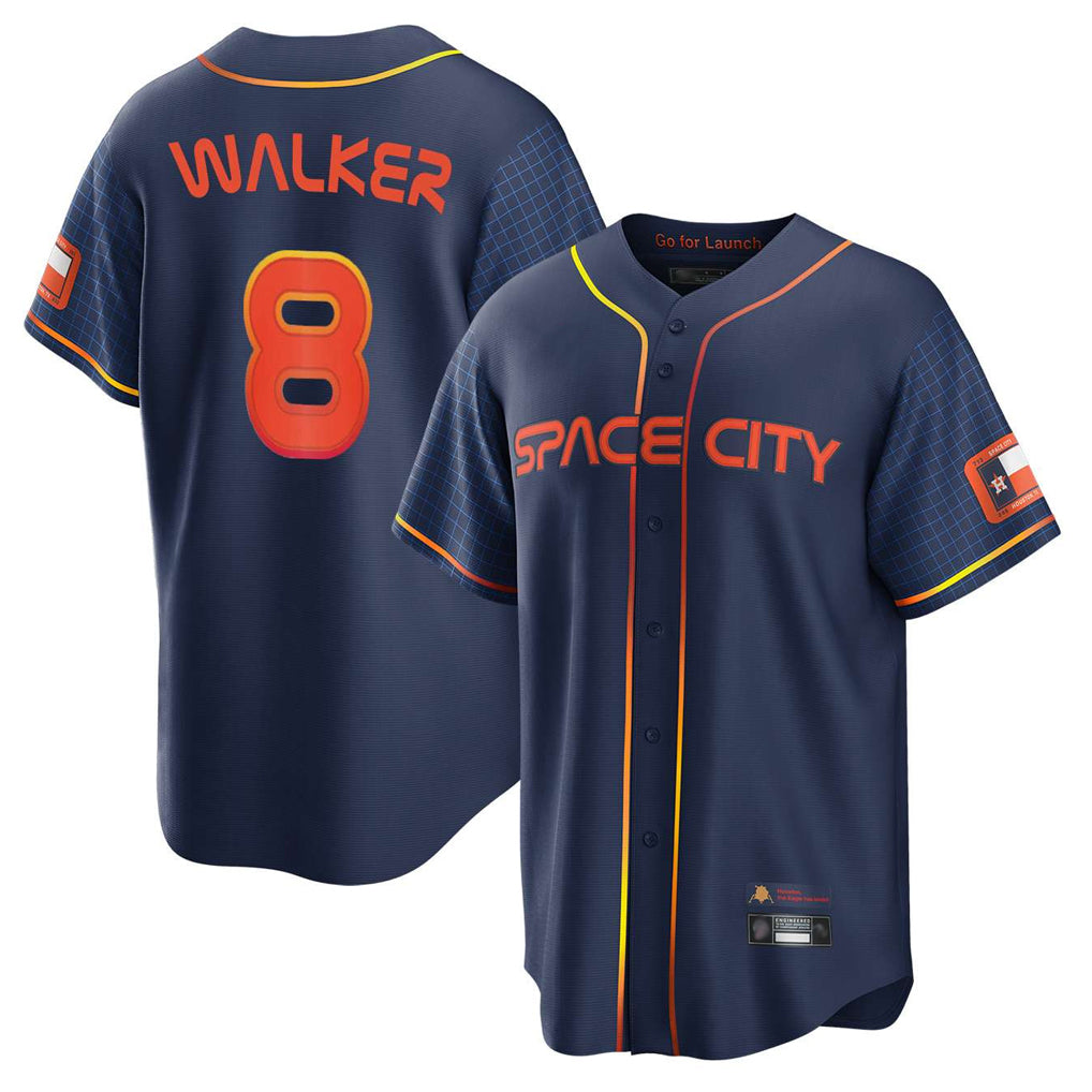 H.Astros #8 Christian Walker Player Navy City Connect Home Game Edoa Stitched Jerseys