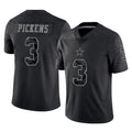 D.Cowboys #3 George Pickens Player Black Limited Reflective Home Game Edoa Stitched Jerseys