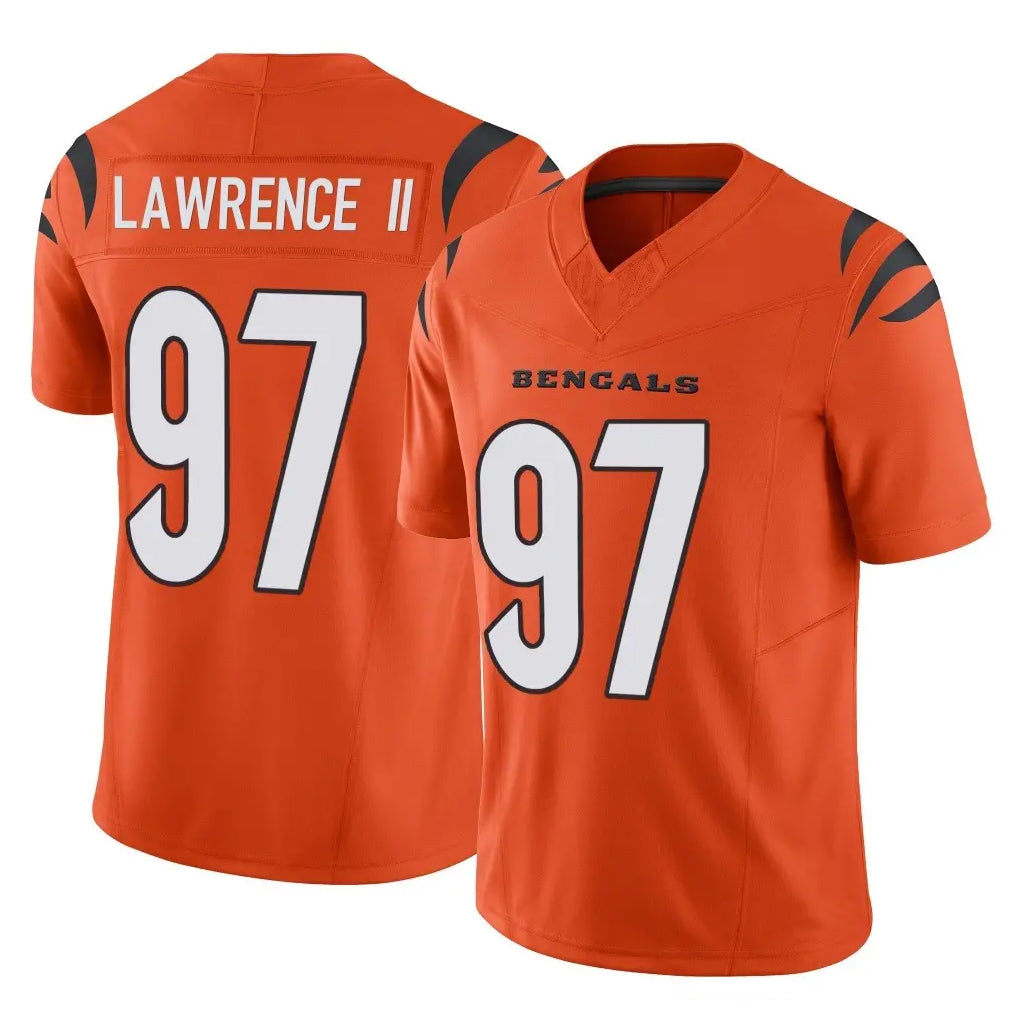 C.Bengals #97 Dexter Lawrence II Player Orange Vapor F.U.S.E. Limited Home Game Edoa Stitched Jerseys