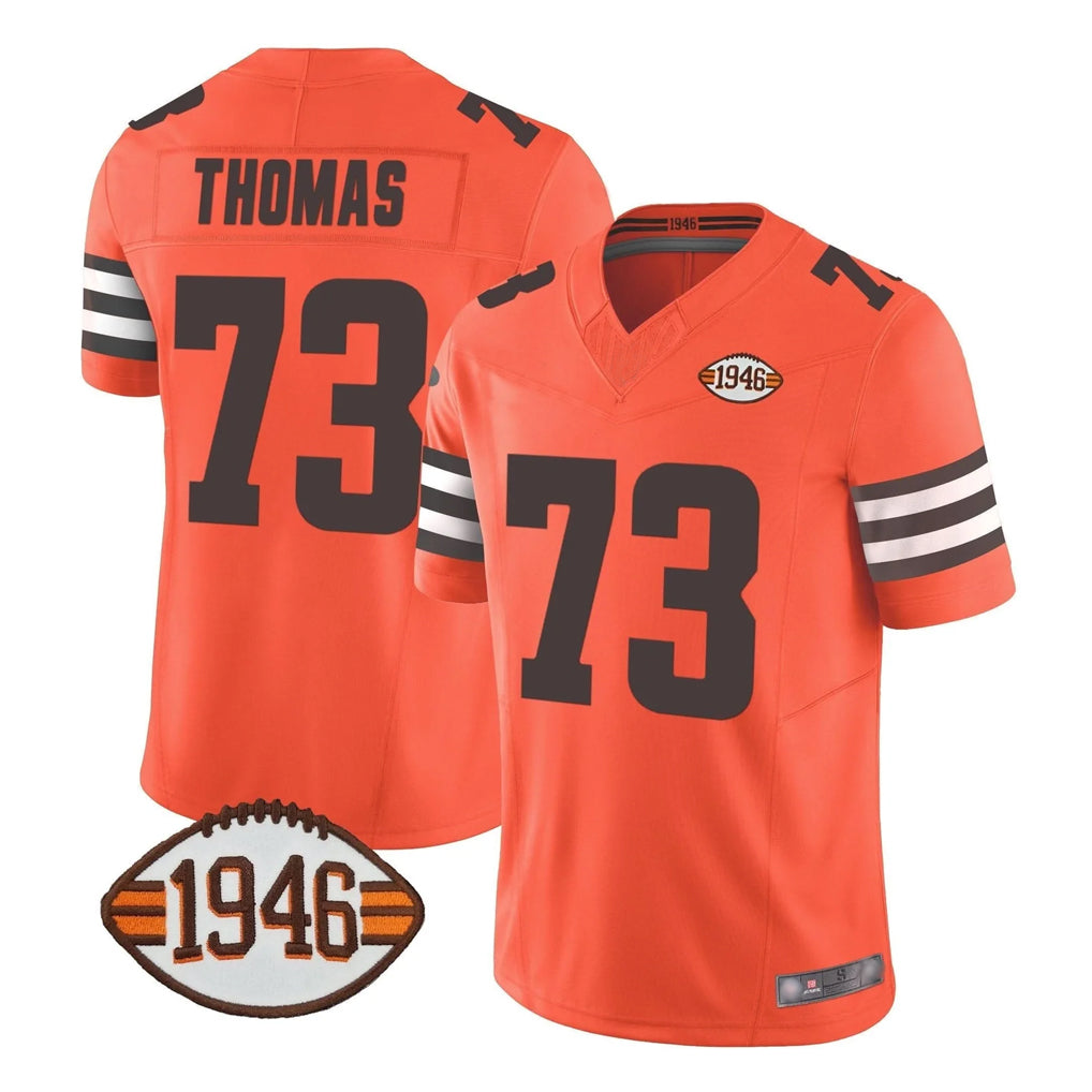 C.Browns #73 Joe Thomas Player Orange Alternate Limited Home Game Edoa Stitched Jerseys