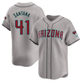 A.Diamondbacks #41 Carlos Santana Player Gray Road Limited Home Game Edoa Stitched Jerseys