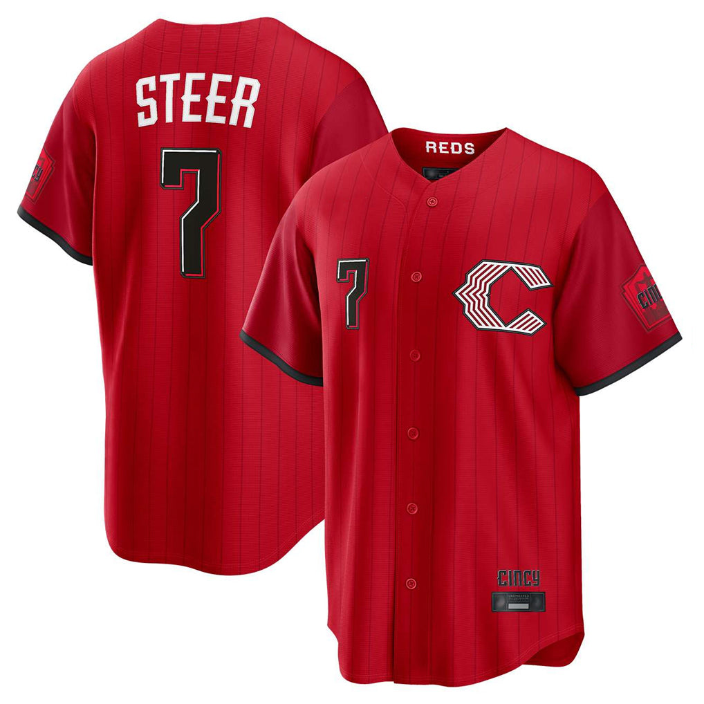 C.Reds #7 Spencer Steer Player Red 2026 City Connect Home Game Edoa Stitched Jerseys