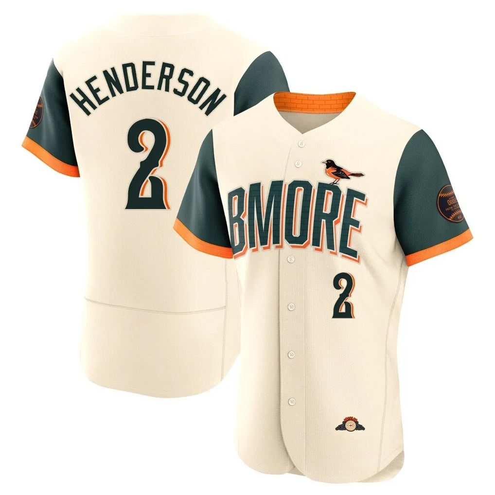B.Orioles #2 Gunnar Henderson Player Cream 2026 City Connect Limited Elite Home Game Edoa Stitched Jerseys