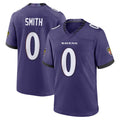 B.Ravens #0 Roquan Smith Player Purple Home Game Edoa Stitched Jerseys