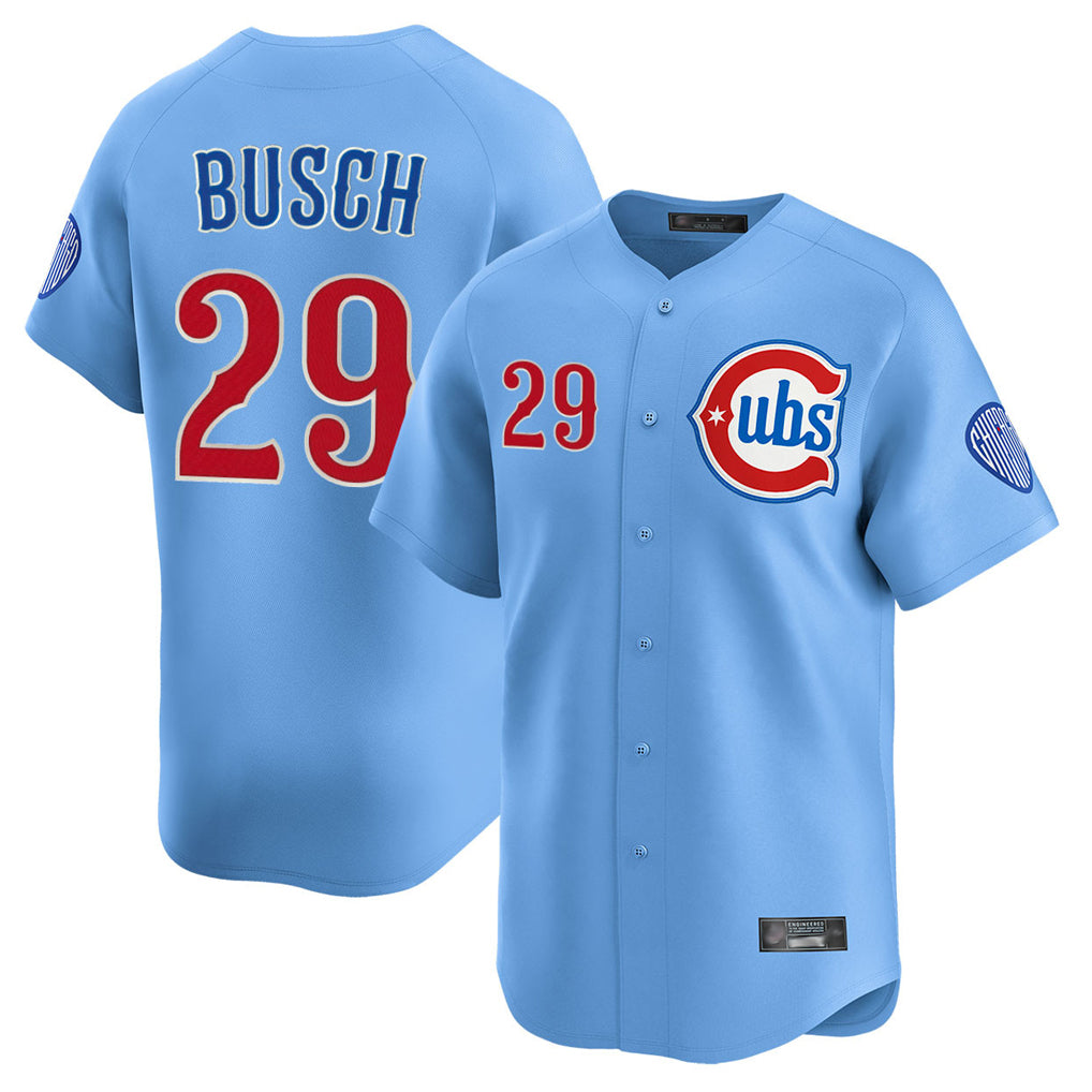 C.Cubs #29 Michael Busch Player Light Blue Limited Home Edoa Stitched Jerseys