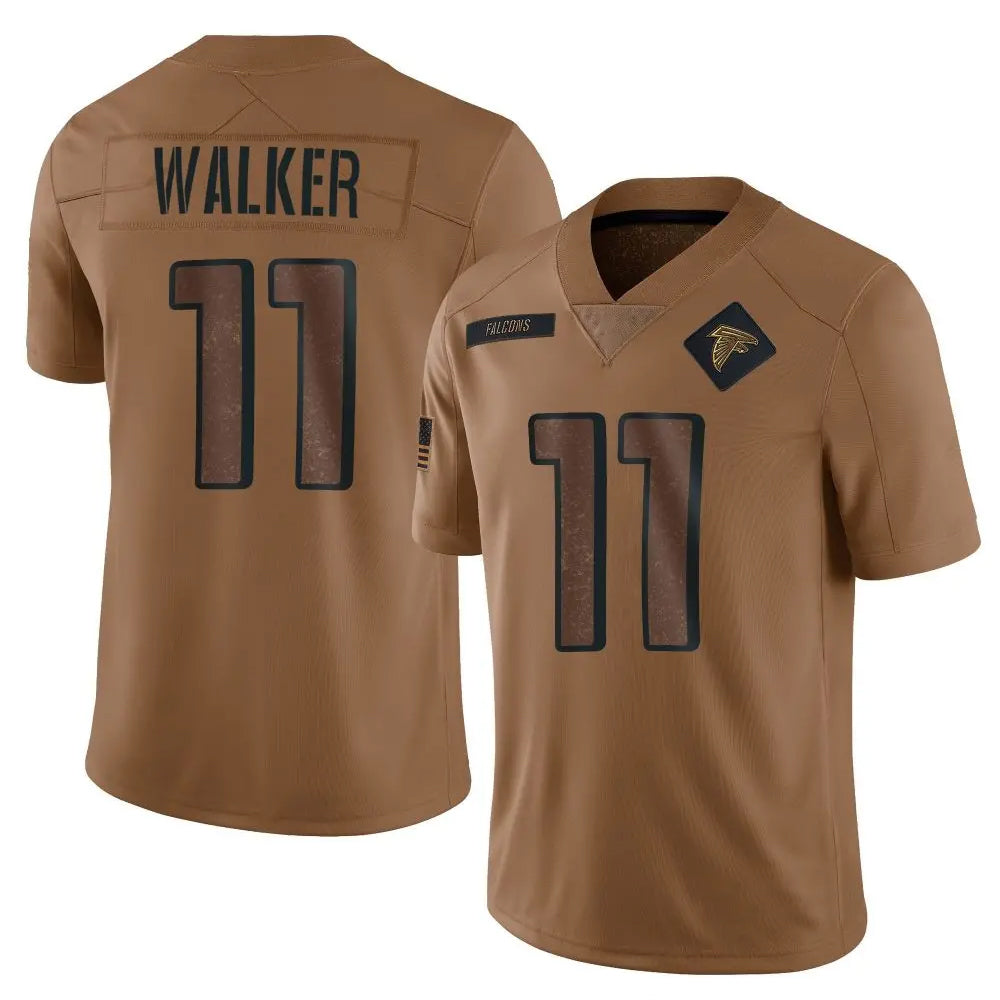 A.Falcons #11 Jalon Walker Player Brown Salute To Service Limited Edoa Stitched Jerseys