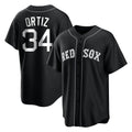 B.Red Sox #34 David Ortiz Player Black Home Game Edoa Stitched Jerseys
