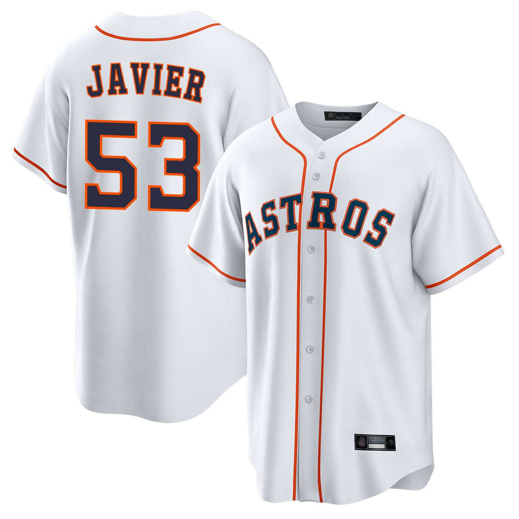 H.Astros #53 Cristian Javier Player White Home Game Edoa Stitched Jerseys