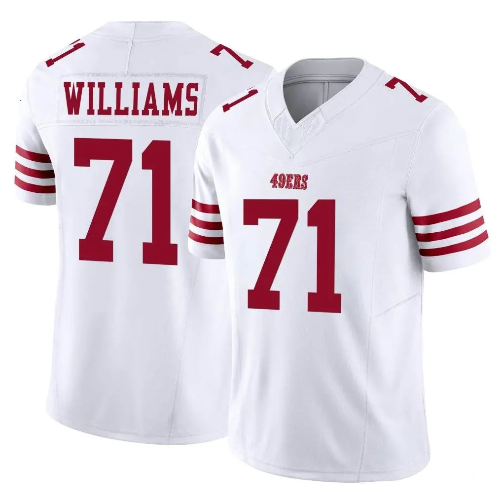 SF.49ers #71 Trent Williams Player White Limited Vapor F.U.S.E. Home Game Edoa Stitched Jerseys