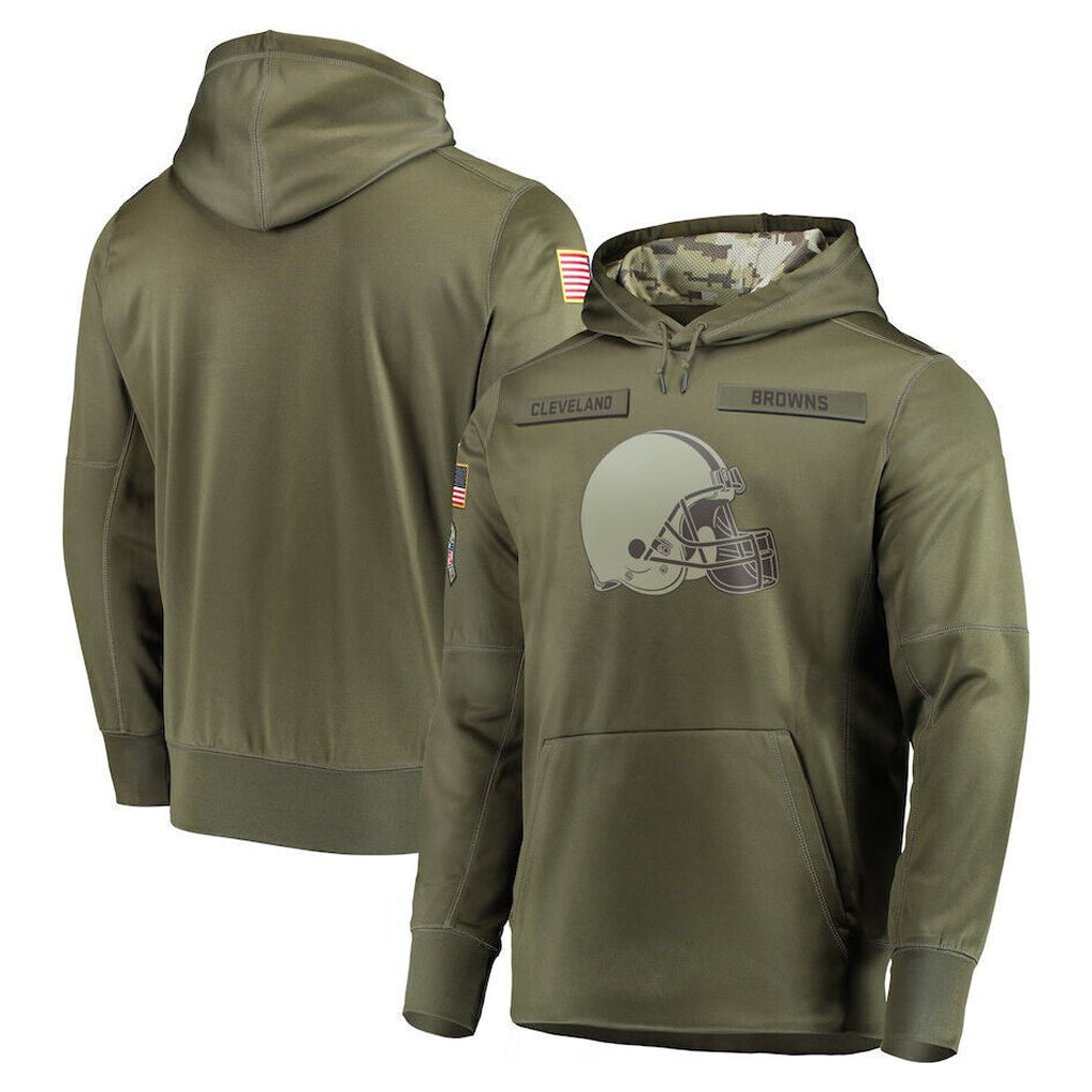C.Browns ## Browns Blank Player Olive Salute to Service Pullover Hoodies Home Game Edoa Stitched Jerseys