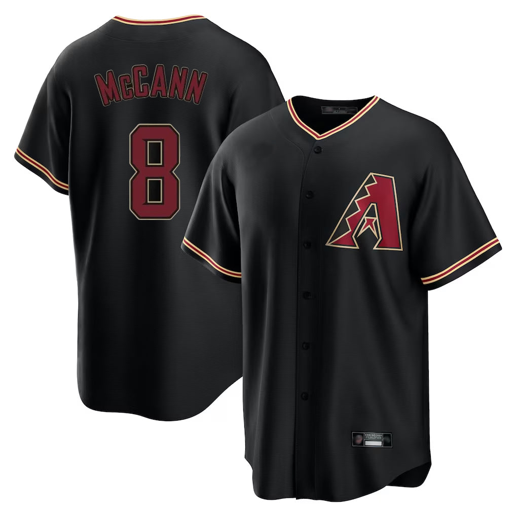 A.Diamondbacks #8 James McCann Player Black Limited Home Edoa Stitched Jerseys