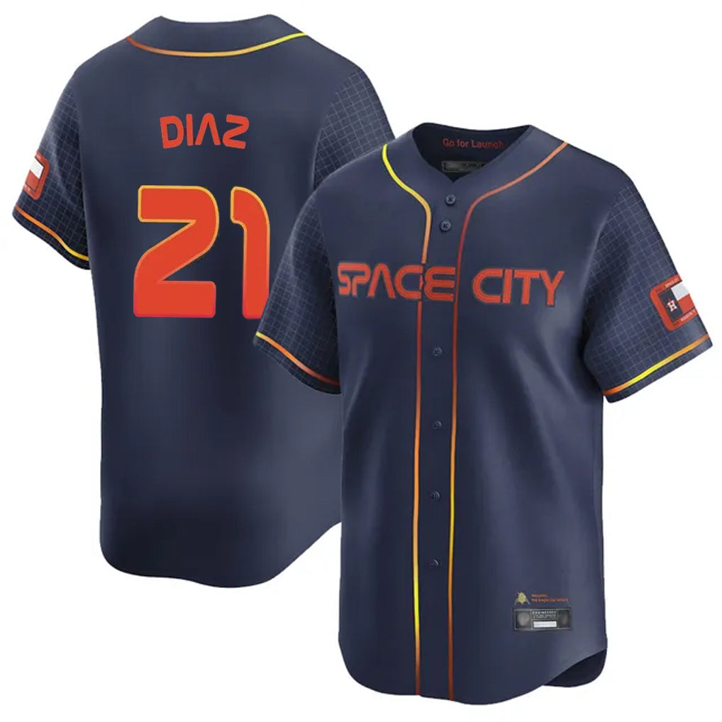 H.Astros #21 Yainer Diaz Player Navy City Connect Home Limited Edoa Stitched Jerseys